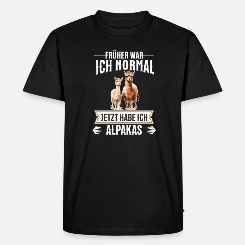 Lustiges Alpaka Geschenk - Männer Premium Bio T-Shirt - Schwarz