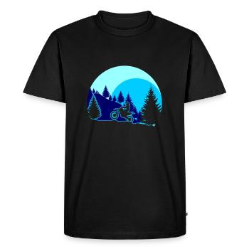 Motorcycle Mottoradfahrer Gift Motorcycling - Men's Premium Organic T-Shirt - black - Front - Nico (187cm)