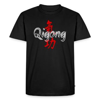 Qigong characters red OM Qi-Gong Meditation - Men's Premium Organic T-Shirt - black - Front - Nico (187cm)