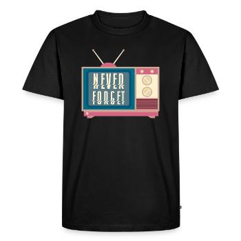 Never Forget VHS Cassette Disk Eighties Retro - Men's Premium Organic T-Shirt - black - Front - Nico (187cm)