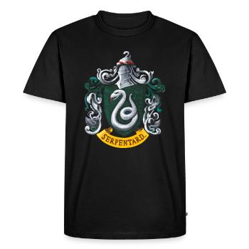 Harry Potter Emblème Serpentard Peinture - T-shirt Premium bio Homme - noir - Devant - Nico (187cm)