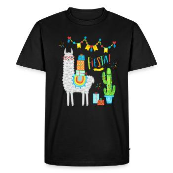 Llama Fiesta Comic Alpaga cadeau anniversaire - T-shirt Premium bio Homme - noir - Devant - Nico (187cm)