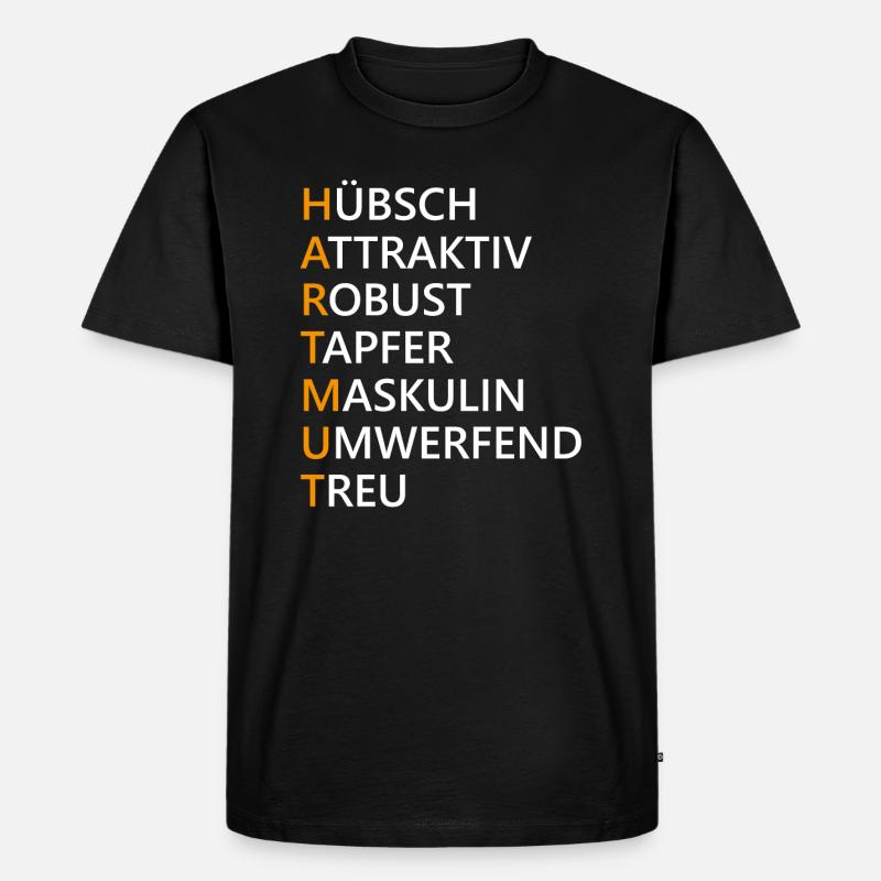 Hartmut Name Geschenk - Männer Premium Bio T-Shirt - Schwarz