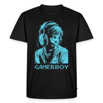 Gamerboy - bleu - T-shirt Premium bio Homme - noir - Devant - Nico (187cm)