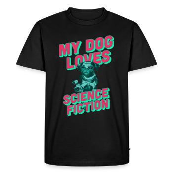 Mon chien adore la science-fiction - T-shirt Premium bio Homme - noir - Devant - Nico (187cm)