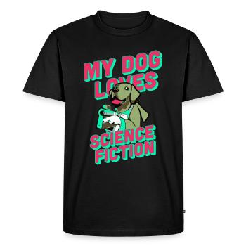 Mon chien adore la science-fiction - T-shirt Premium bio Homme - noir - Devant - Nico (187cm)
