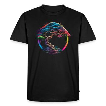 Enso Zen, Bonsaï, Arbre, Japon, Bouddhisme, Symbole - T-shirt Premium bio Homme - noir - Devant - Nico (187cm)