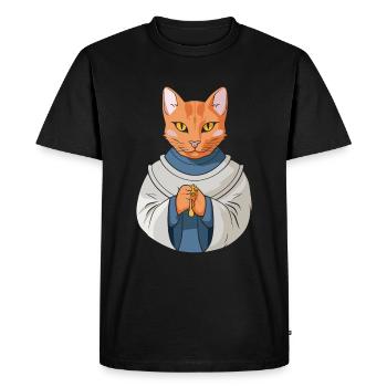Chat chrétien chrétien - T-shirt Premium bio Homme - noir - Devant - Nico (187cm)