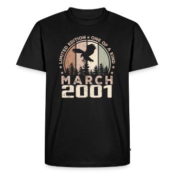 Incomparable since March 2001, 23rd Anniversary - Men's Premium Organic T-Shirt - black - Front - Nico (187cm)