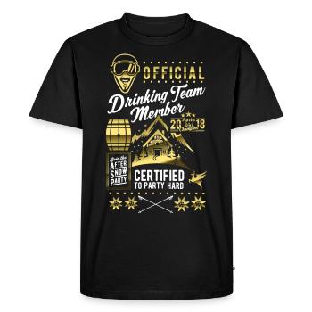 Apres Ski Drinking Team Member Shirt - Men's Premium Organic T-Shirt - black - Front - Nico (187cm)