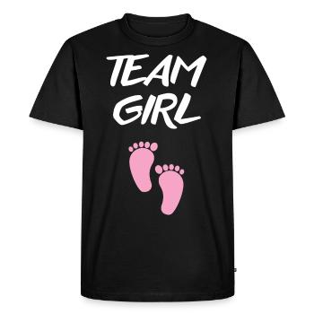 Ça va être une fille ! - T-shirt Premium bio Homme - noir - Devant - Nico (187cm)