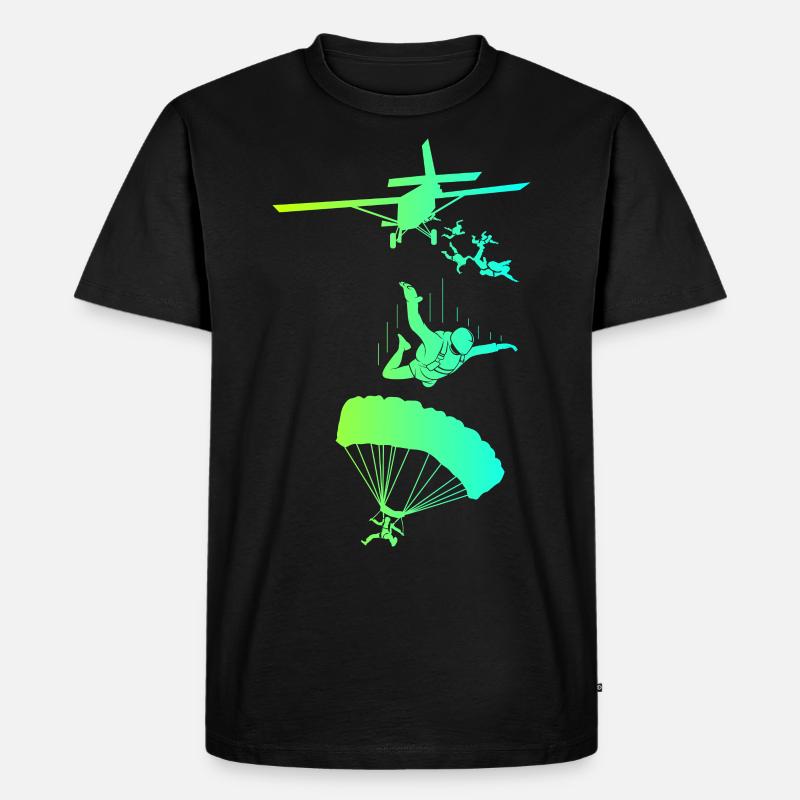 Fallschirmsprung Skydive - Männer Premium Bio T-Shirt - Schwarz
