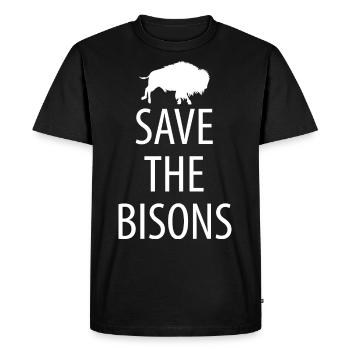 Bison Wisent - T-shirt Premium bio Homme - noir - Devant - Nico (187cm)