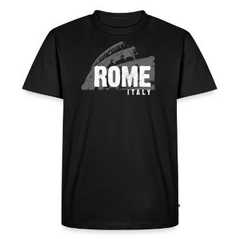 Rome city logo - Men's Premium Organic T-Shirt - black - Front - Nico (187cm)