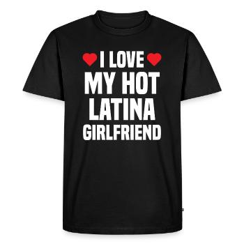 J'aime mon copain cadeau copine latina chaude - T-shirt Premium bio Homme - noir - Devant - Nico (187cm)