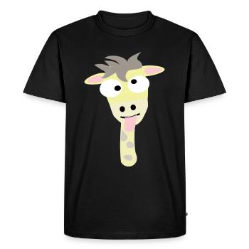 Tête de girafe folle - T-shirt Premium bio Homme - noir - Devant - Nico (187cm)
