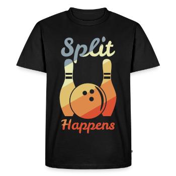 Split Happens - Men's Premium Organic T-Shirt - black - Front - Nico (187cm)