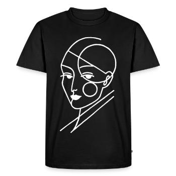White geometric human - Men's Premium Organic T-Shirt - black - Front - Nico (187cm)