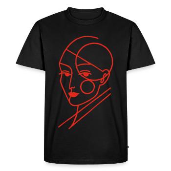Red Geometric Human - Men's Premium Organic T-Shirt - black - Front - Nico (187cm)