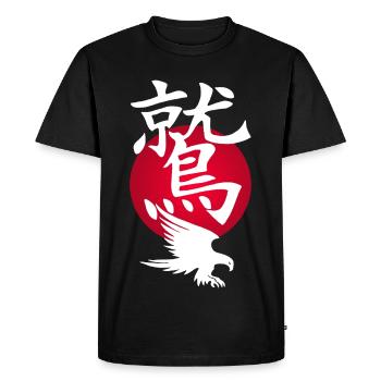 White Eagle and Red Sun - Men's Premium Organic T-Shirt - black - Front - Nico (187cm)