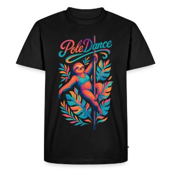 Paresseux Pole Dance Pole Dancer Drôle Cadeau - T-shirt Premium bio Homme - noir - Devant - Nico (187cm)