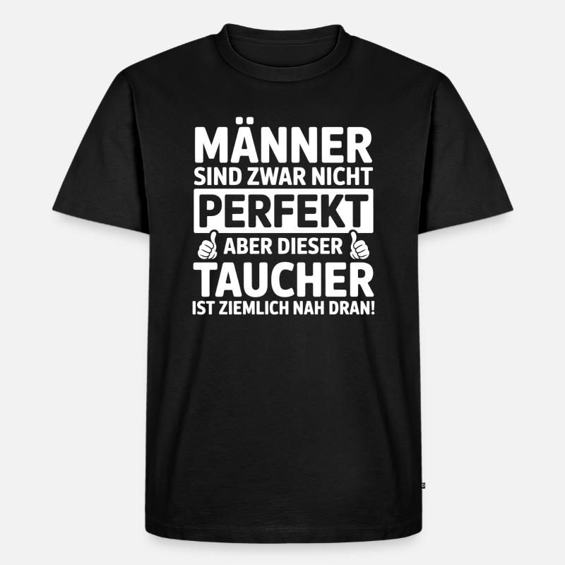 Taucher - Männer Premium Bio T-Shirt - Schwarz