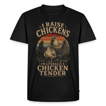 Humour Poules - I'm Literally a Chicken Tender Vin - T-shirt Premium bio Homme - noir - Devant - Nico (187cm)