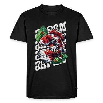 Poisson Koi Style Zen Pelucheux - T-shirt Premium bio Homme - noir - Devant - Nico (187cm)