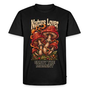 Amoureux de la nature Pilz - Profitez de l’instant - T-shirt Premium bio Homme - noir - Devant - Nico (187cm)