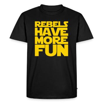 Les rebelles s’amusent plus - T-shirt Premium bio Homme - noir - Devant - Nico (187cm)