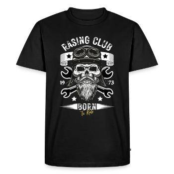 Motorcycle Skull Design - Men's Premium Organic T-Shirt - black - Front - Nico (187cm)