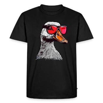 Sassy Goose with Red Sunglasses - Men's Premium Organic T-Shirt - black - Front - Nico (187cm)