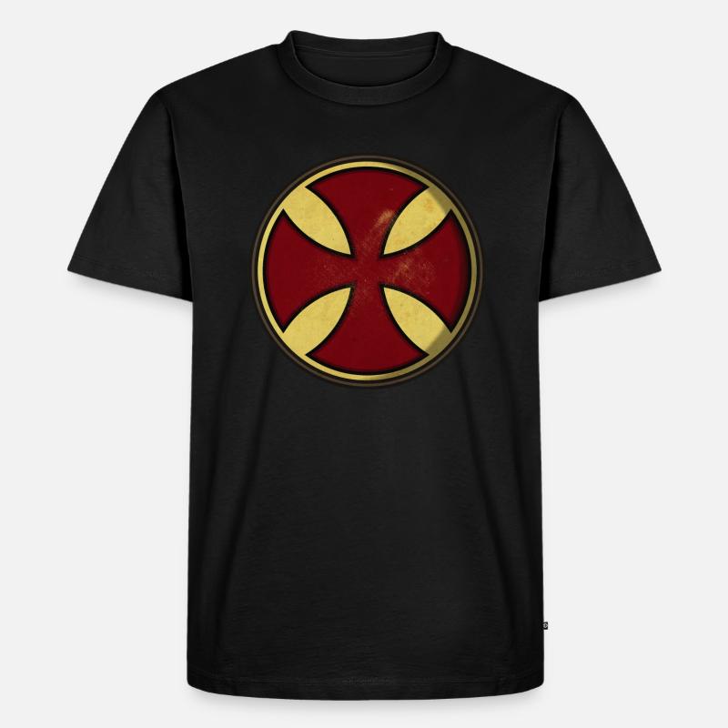 Templer-Schild - Männer Premium Bio T-Shirt - Schwarz