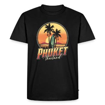 Phuket Thailand - Men's Premium Organic T-Shirt - black - Front - Nico (187cm)
