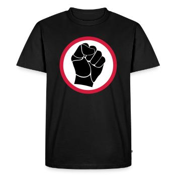 Fist - Poing - T-shirt Premium bio Homme - noir - Devant - Nico (187cm)
