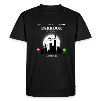 Parkour - T-shirt Premium bio Homme - noir - Devant - Nico (187cm)