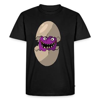 Monstre de la créature comique Egg 1.0 - T-shirt Premium bio Homme - noir - Devant - Nico (187cm)