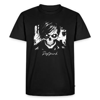 Postpunk Zombie Goth Skull - Men's Premium Organic T-Shirt - black - Front - Nico (187cm)