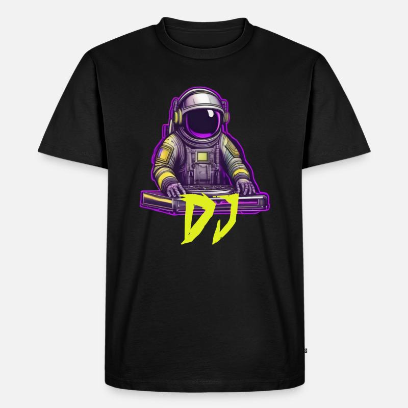 DJ Astronaut - Männer Premium Bio T-Shirt - Schwarz