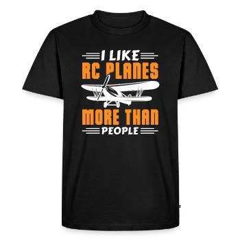 I like RC planes more than people - Men's Premium Organic T-Shirt - black - Front - Nico (187cm)