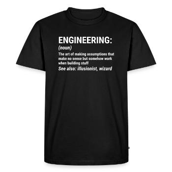 Funny Engineering Definition Engineer Gift T-shirt - Men's Premium Organic T-Shirt - black - Front - Nico (187cm)