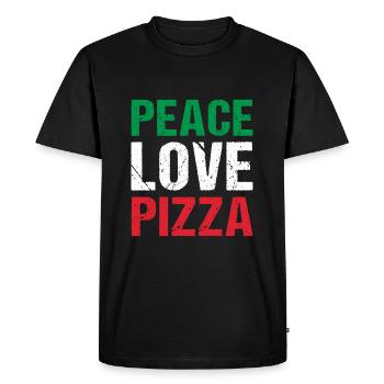 Pizza Italie Peace Love Pizza - T-shirt Premium bio Homme - noir - Devant - Nico (187cm)