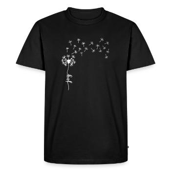 Joy Dandelion design - T-shirt Premium bio Homme - noir - Devant - Nico (187cm)