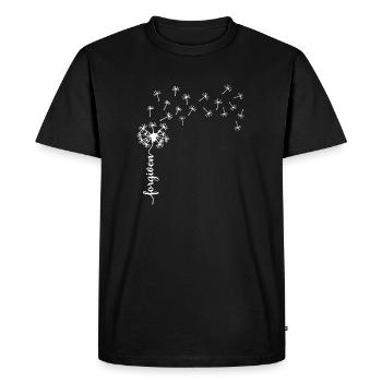 Forgiven Dandelion design - Men's Premium Organic T-Shirt - black - Front - Nico (187cm)