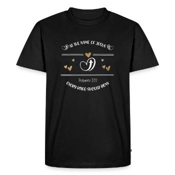 Christian Design Au nom de Jésus - T-shirt Premium bio Homme - noir - Devant - Nico (187cm)