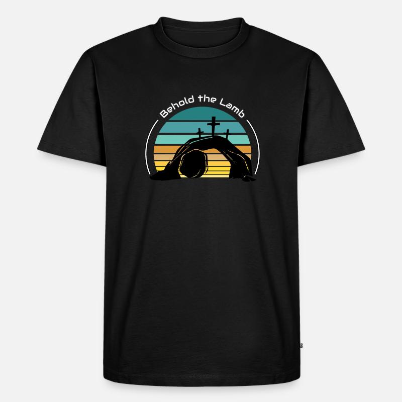 Seht das Lamm - Männer Premium Bio T-Shirt - Schwarz