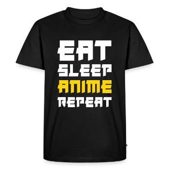 Manger Sommeil Anime Répéter - T-shirt Premium bio Homme - noir - Devant - Nico (187cm)