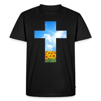 Jésus-Christ jesusfreak « Christ & Espérance » - T-shirt Premium bio Homme - noir - Devant - Nico (187cm)