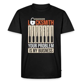 Professional Locksmith Your Problem Is My Business - Men's Premium Organic T-Shirt - black - Front - Nico (187cm)