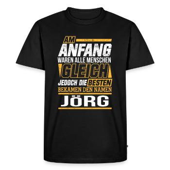 JÖRG - Die Besten - Männer Premium Bio T-Shirt - Schwarz - Vorne - Nico (187cm)